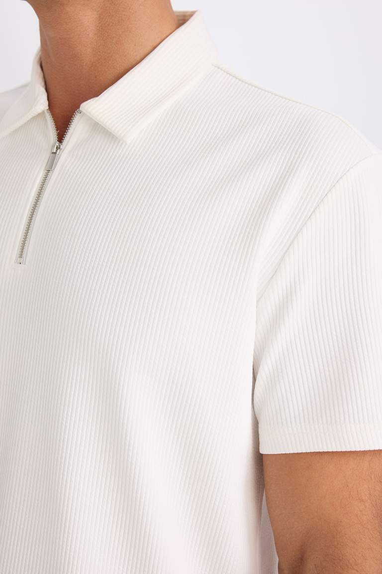 Regular Fit Pleat Polo T-Shirt