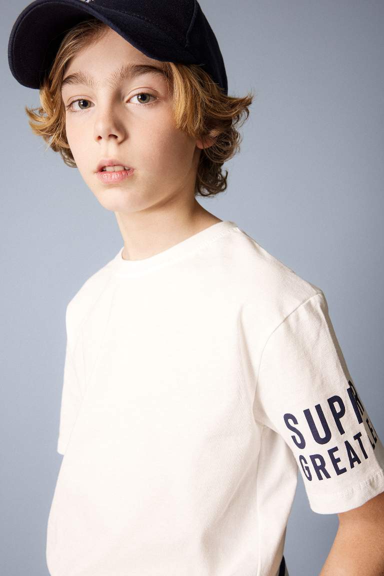 Boy Crew Neck Printed Short Sleeve T-Shirt