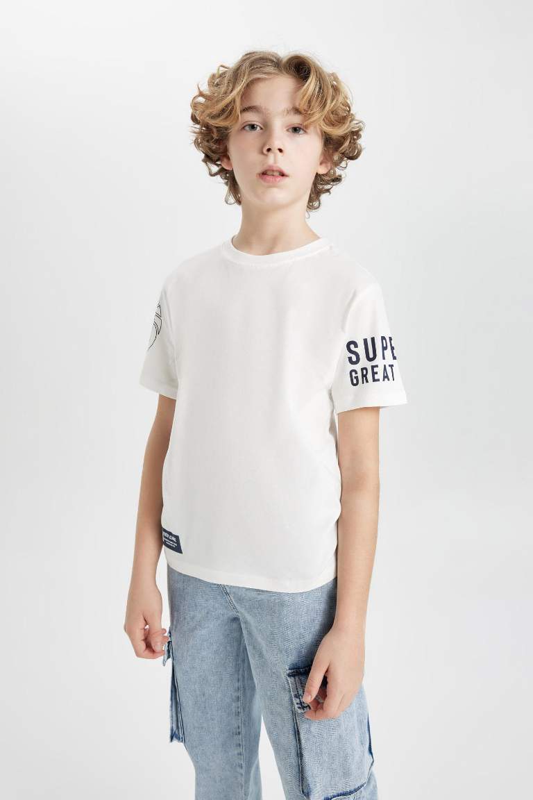 Boy Crew Neck Printed Short Sleeve T-Shirt