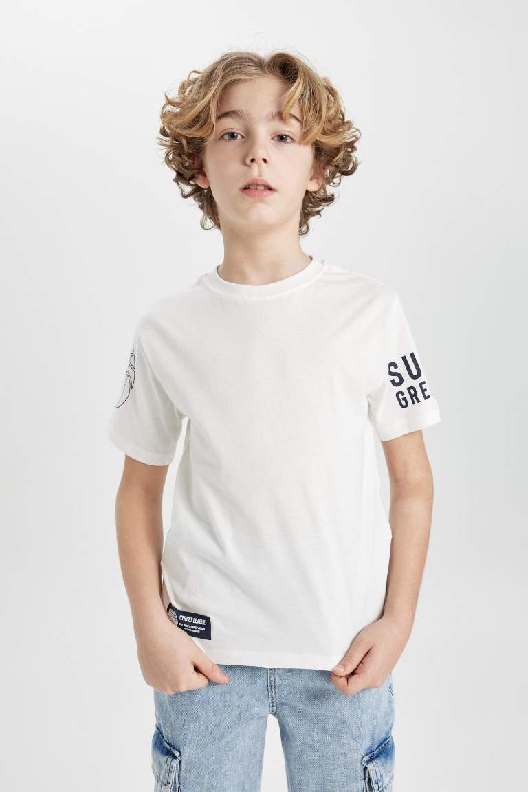 Boy Crew Neck Printed Short Sleeve T-Shirt