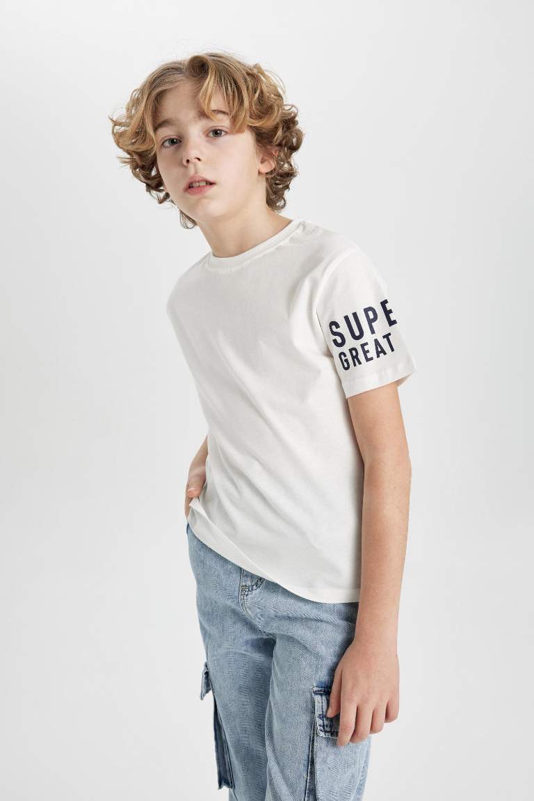 Boy Crew Neck Printed Short Sleeve T-Shirt