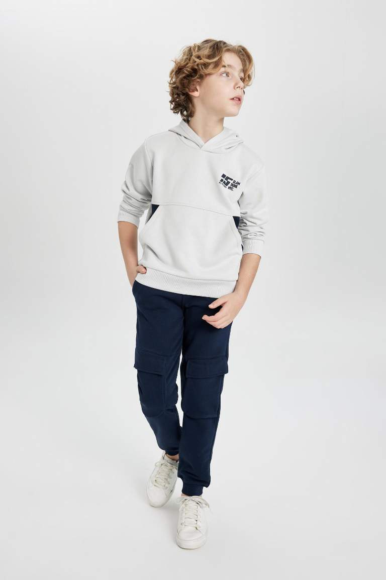 Boy Regular Fit Hooded Printed Sweatshirt