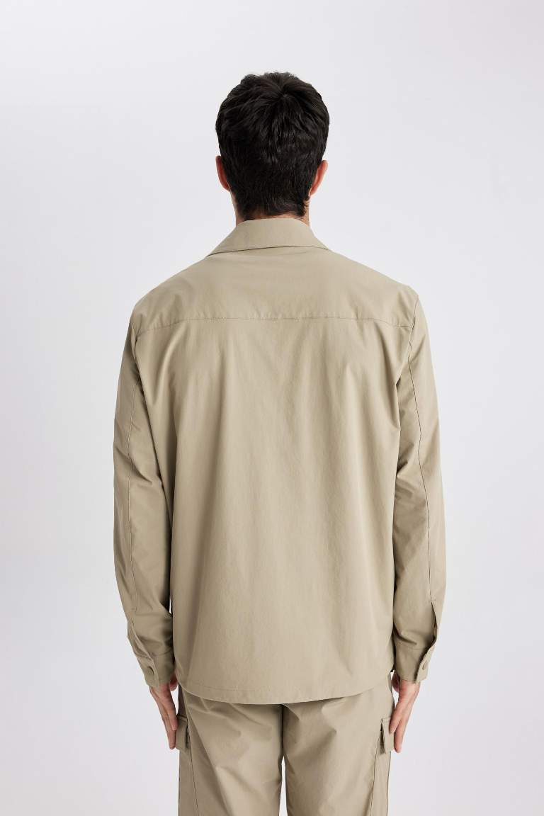 Regular Fit Polo Neck Overshirt