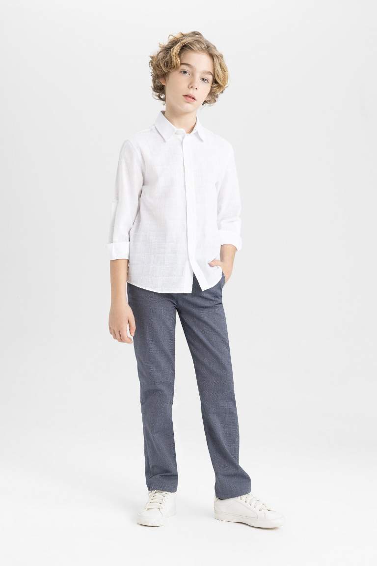 Boy Regular Fit Standard Leg Twill Trousers