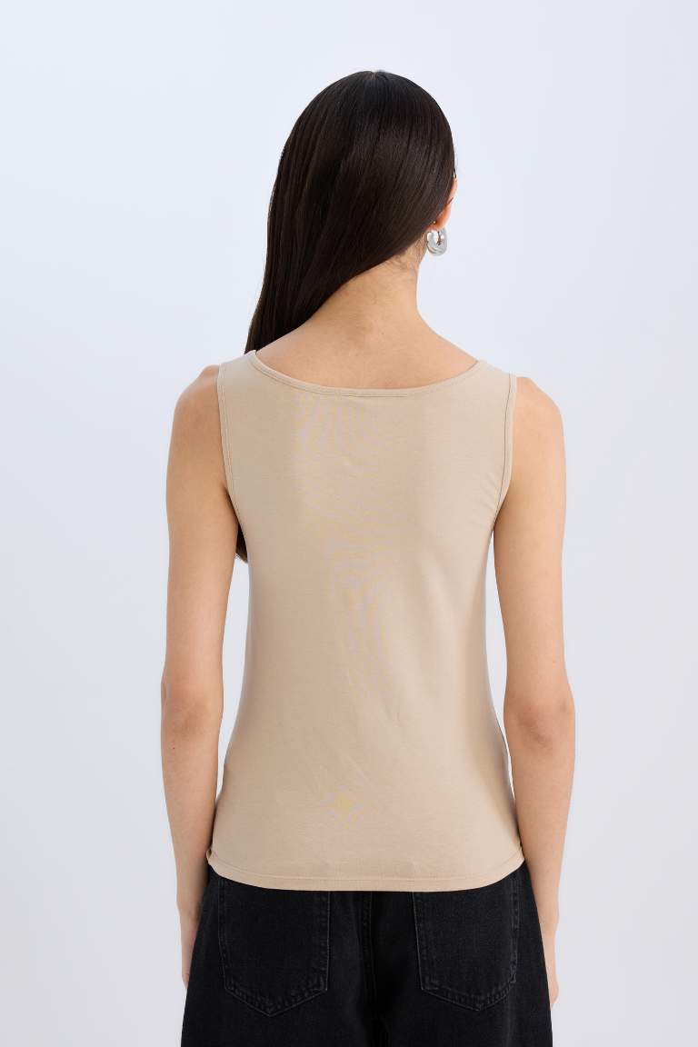 Slim Fit Basic Round Collar Sleeveless Tank Top