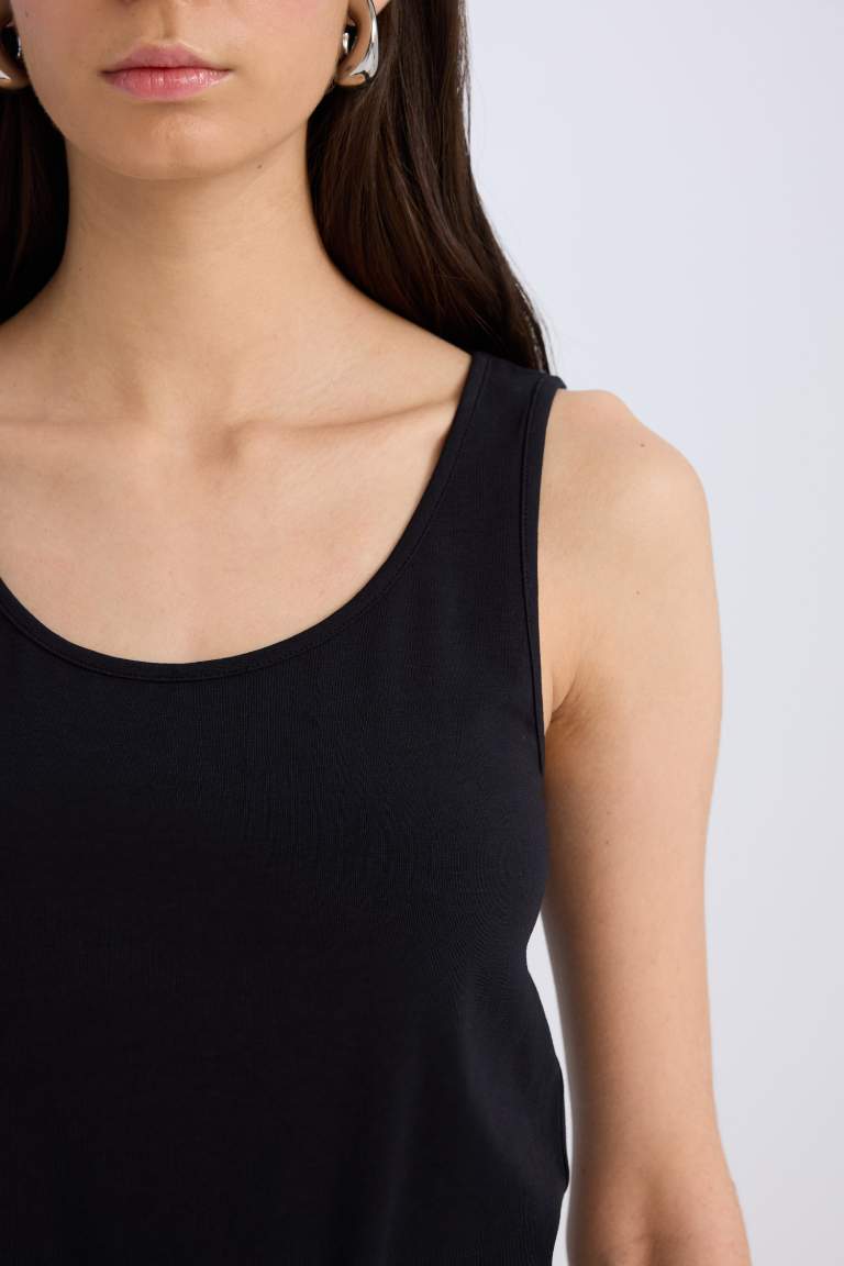 Slim Fit Basic Round Collar Sleeveless Tank Top