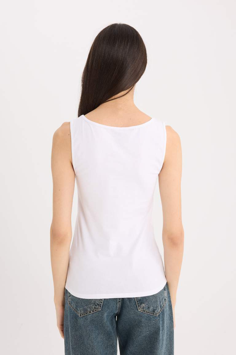 Slim Fit Basic Round Collar Sleeveless Tank Top