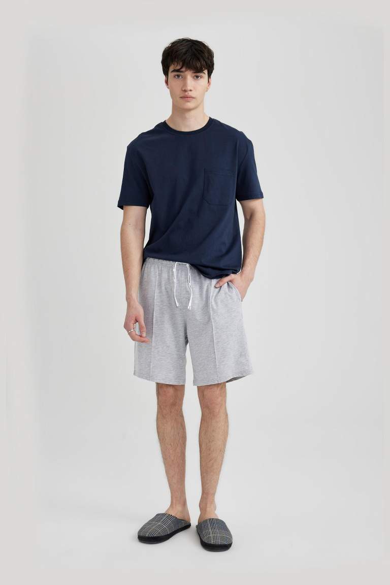 Regular Fit Cepli Şort Pijama Altı