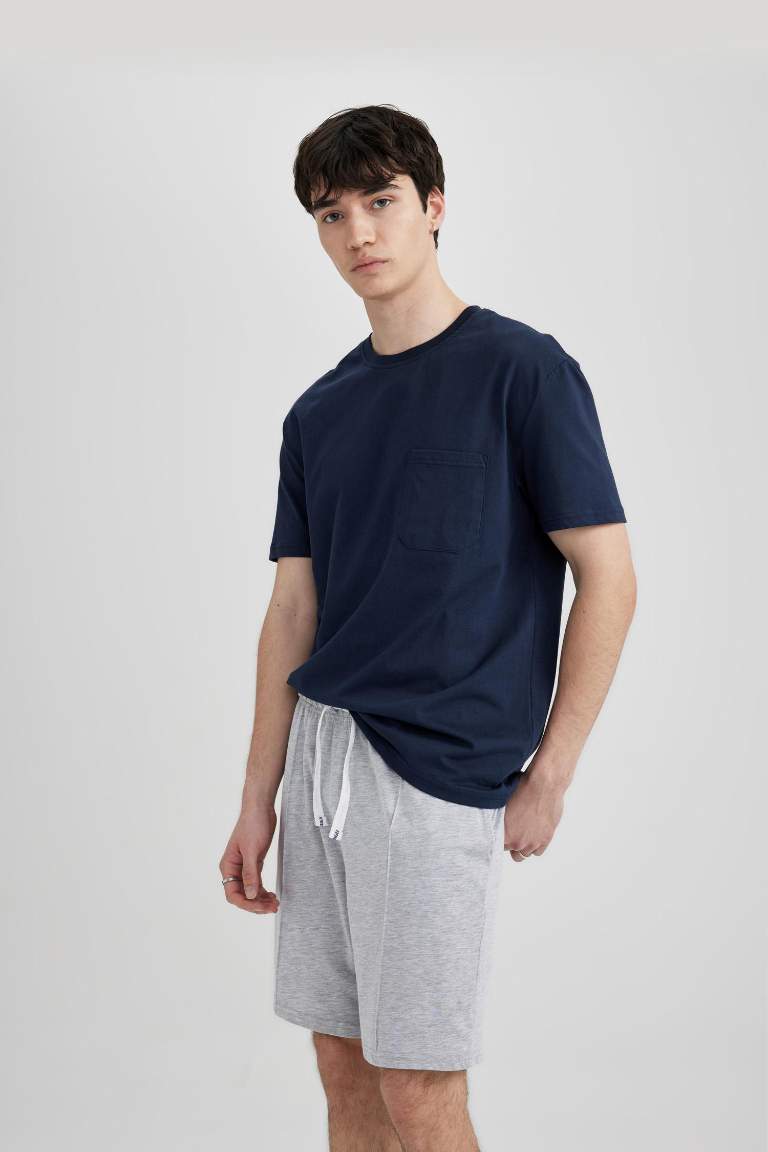 Regular Fit Cepli Şort Pijama Altı