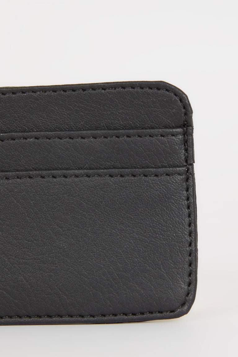 Man Faux Leather Card Holder