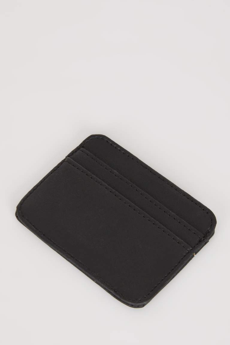 Man Faux Leather Card Holder