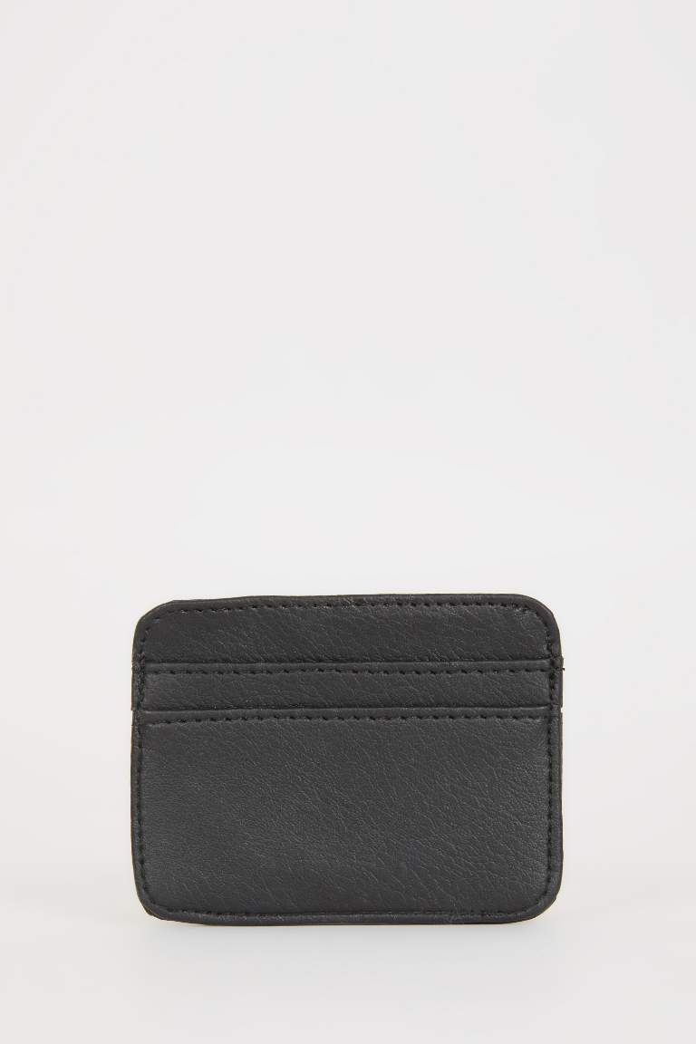 Man Faux Leather Card Holder