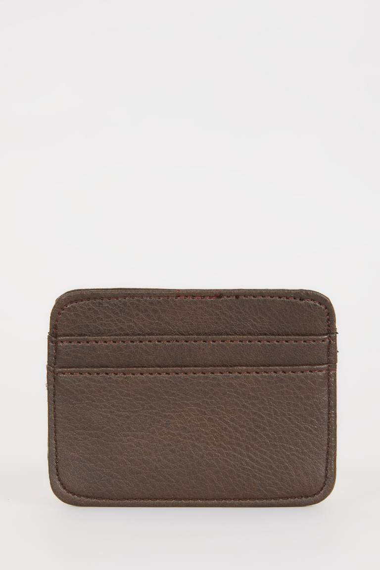 Man Faux Leather Card Holder