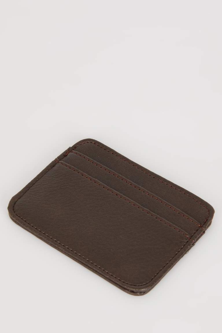 Man Faux Leather Card Holder