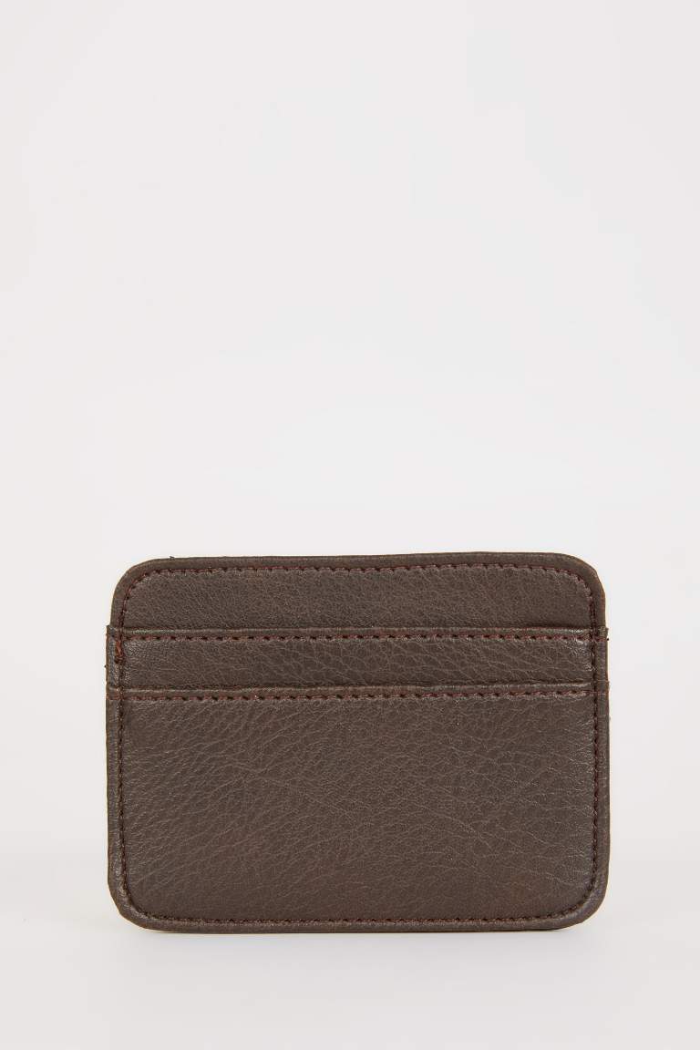 Man Faux Leather Card Holder