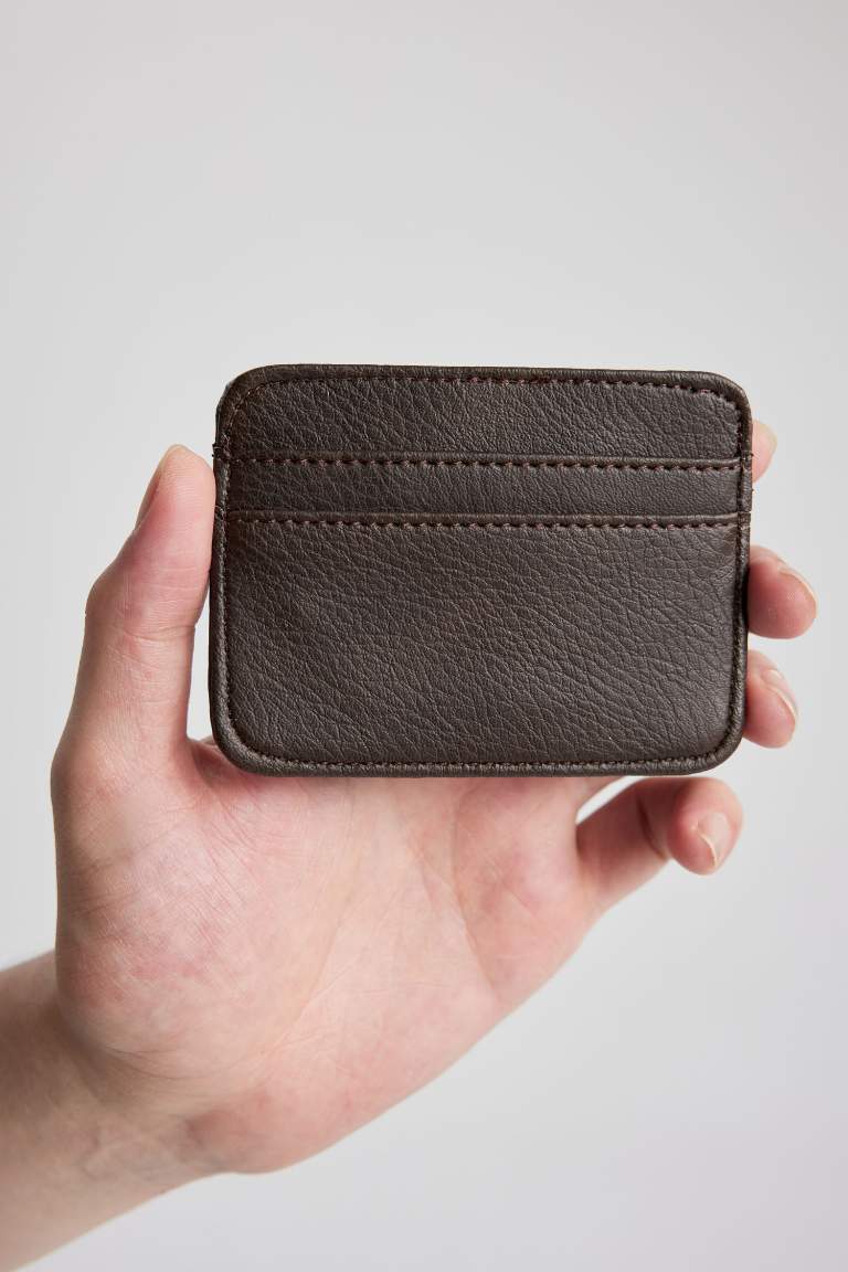 Man Faux Leather Card Holder