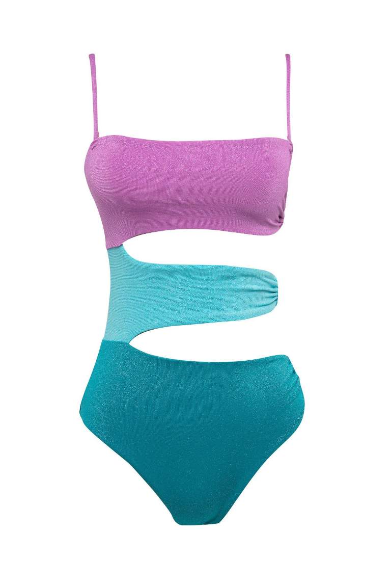 Regular Fit Parlak Kumaş Mayokini-Fall in Love