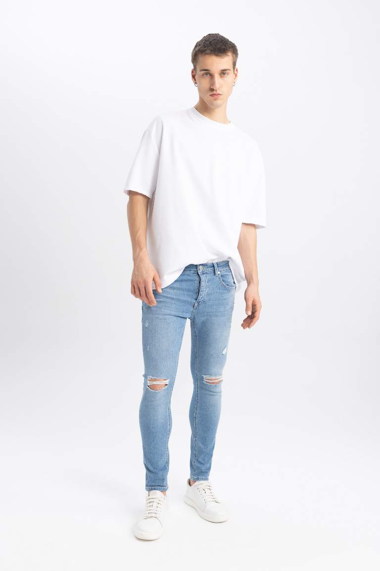 Skinny Comfort Fit Ripped Detailed Jeans