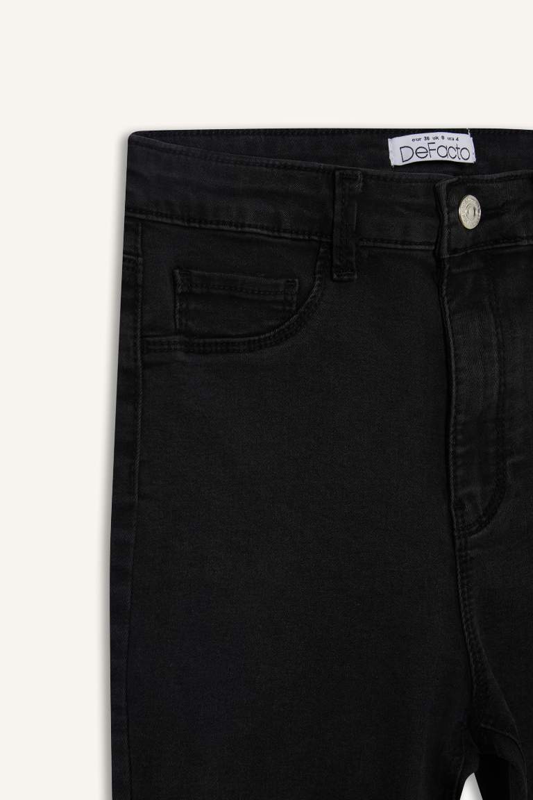 Pantalon jean extra slim basique à taille haute