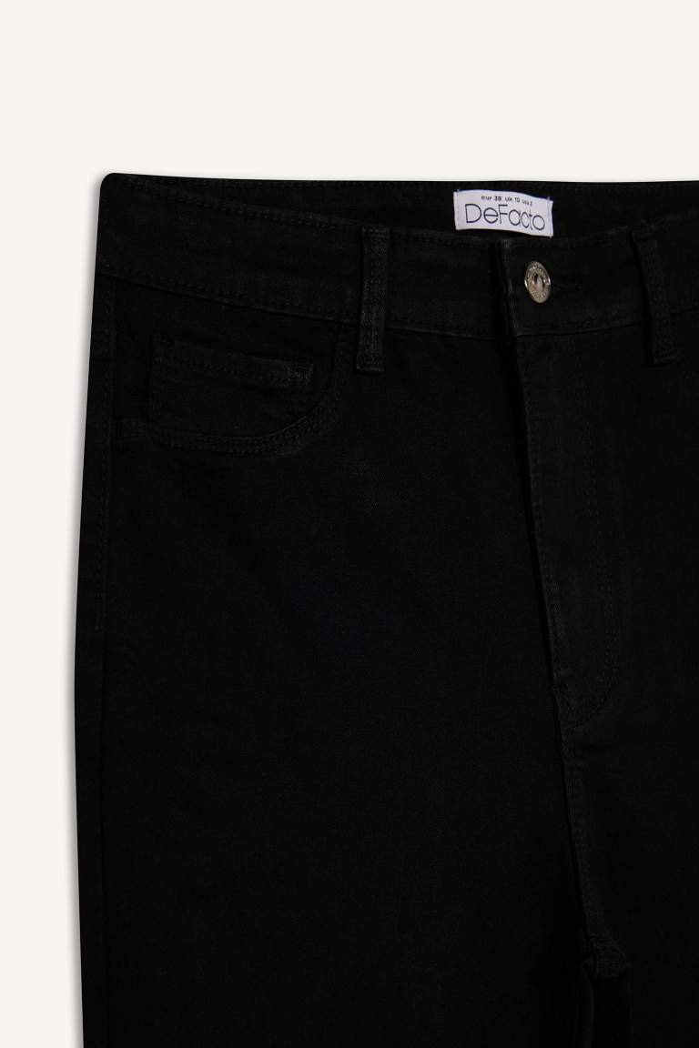 Pantalon Jean taille haute extra slim à Coupe cigarette