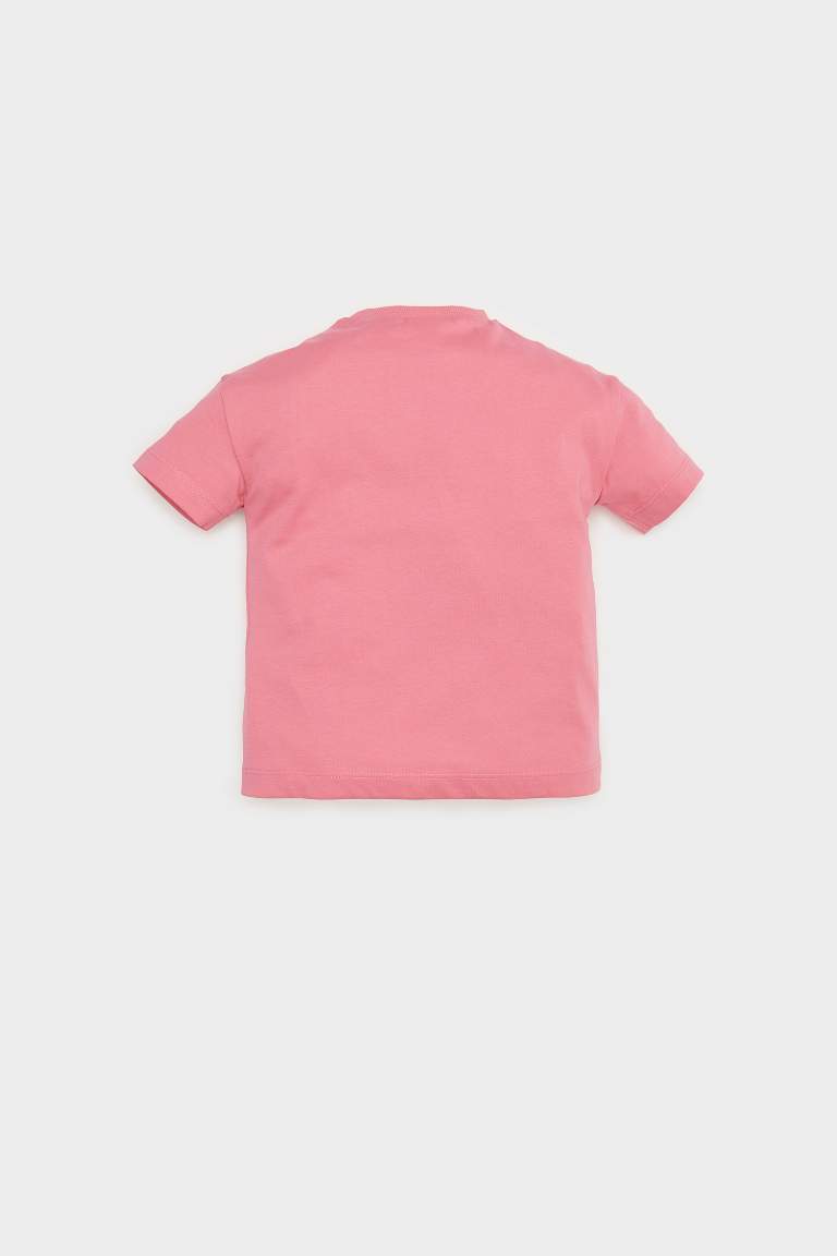 Baby Girl Crew Neck Basic Short Sleeve T-Shirt