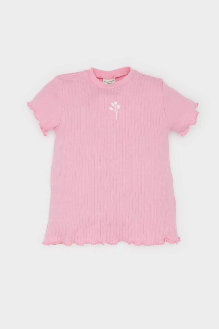 Baby Girl Regular Fit Crew Neck Floral T-Shirt