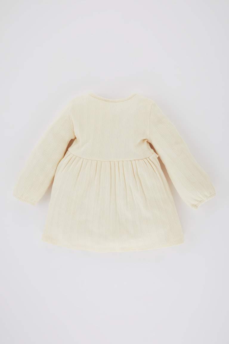 Baby Girl Long Sleeve Ribbed Camisole Dress