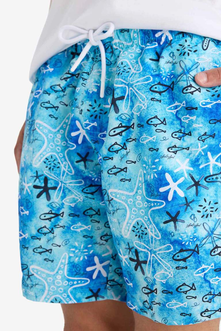 شورت بحر قصة عادية ببطانة شبكية