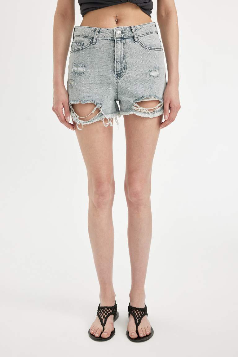 High Waist Jean Shorts