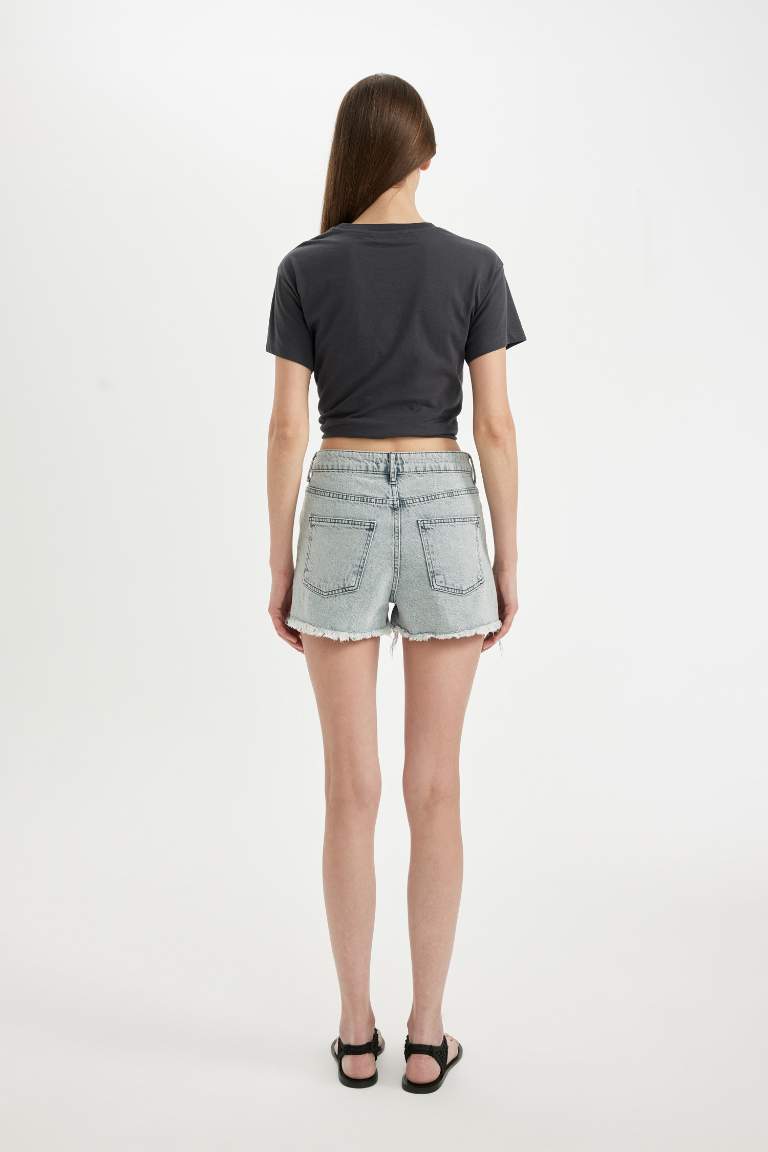 High Waist Jean Shorts