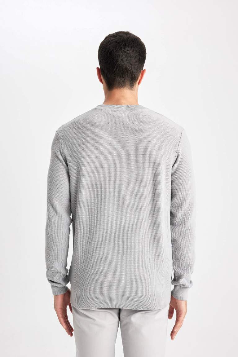 Standard Fit Crew Neck Basic Knitted Pullover