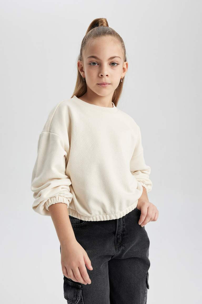 Girl Crew Neck Basic Sweatshirt