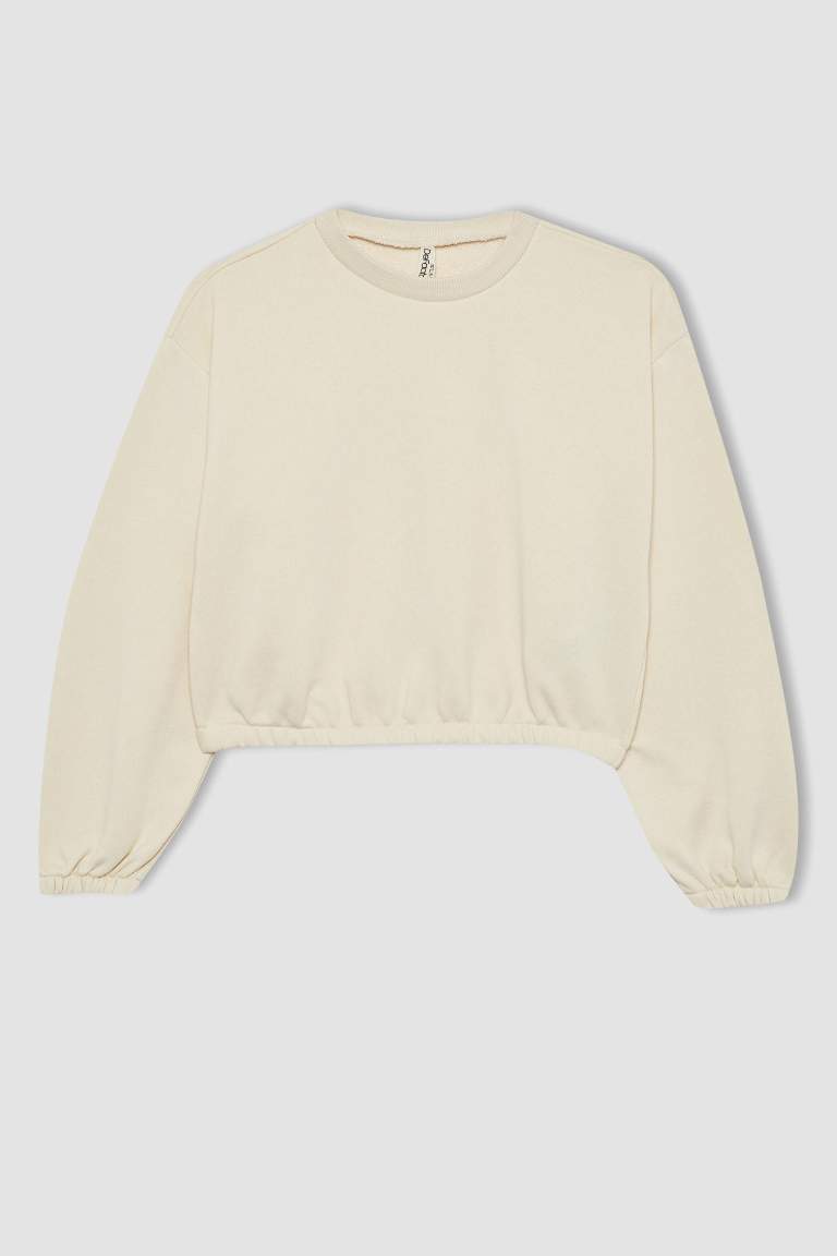 Girl Crew Neck Basic Sweatshirt