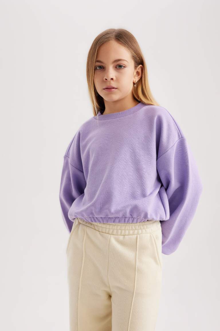 Girl Crew Neck Basic Sweatshirt