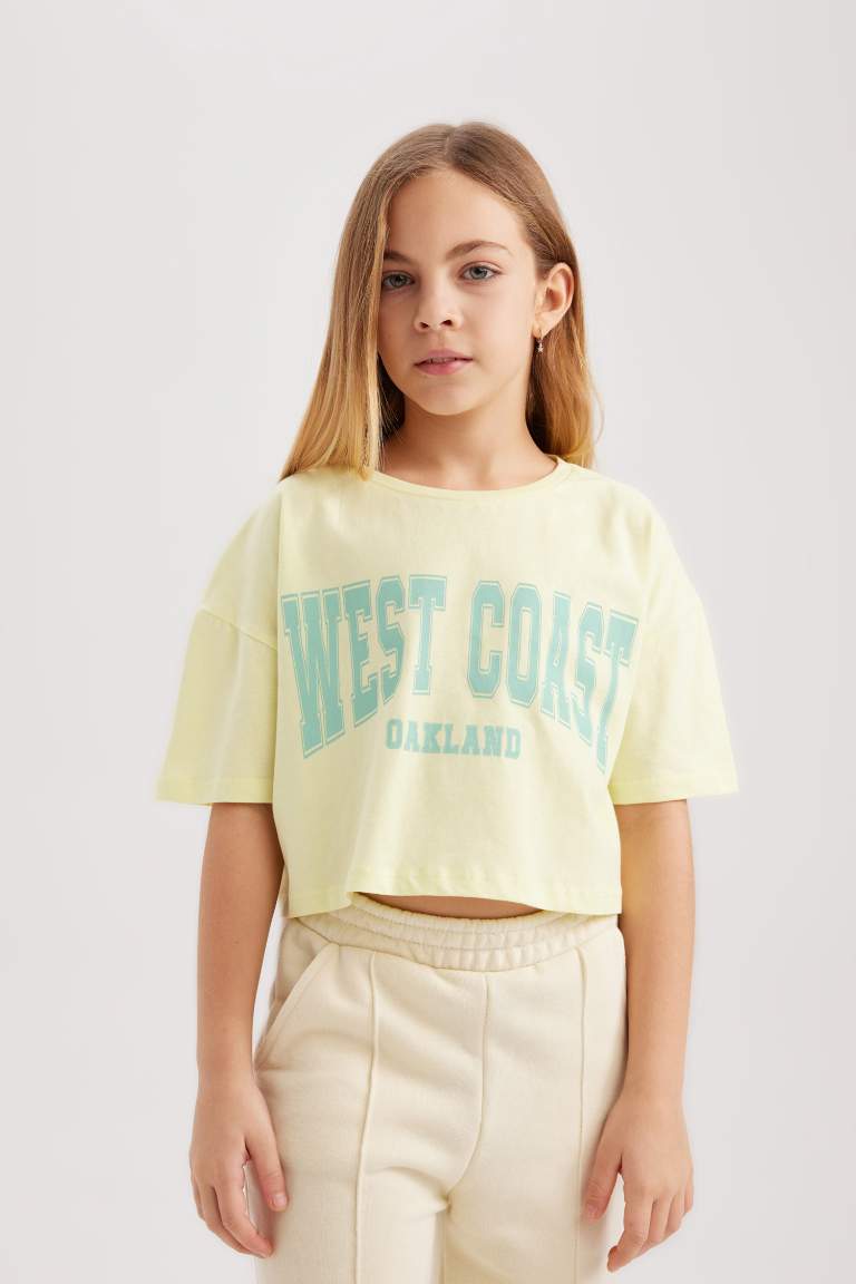 Girl 2 Piece Short Sleeve Crop T-Shirt