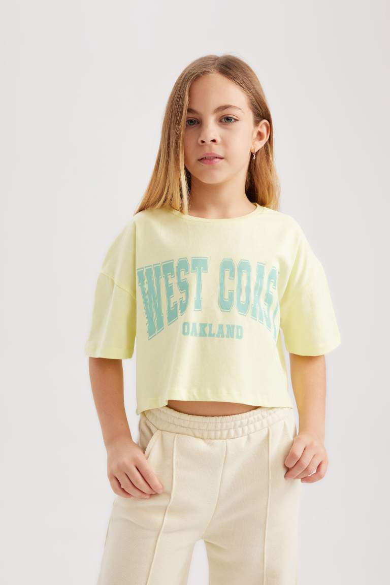 Girl 2 Piece Short Sleeve Crop T-Shirt