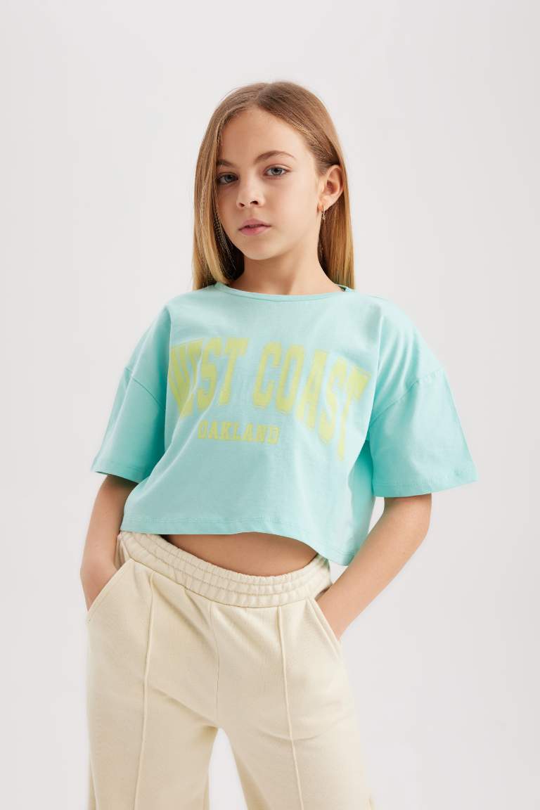 Girl 2 Piece Short Sleeve Crop T-Shirt