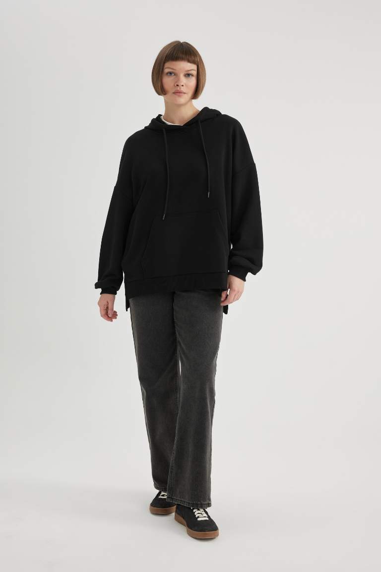 Oversize Fit Polo Neck Sweatshirt