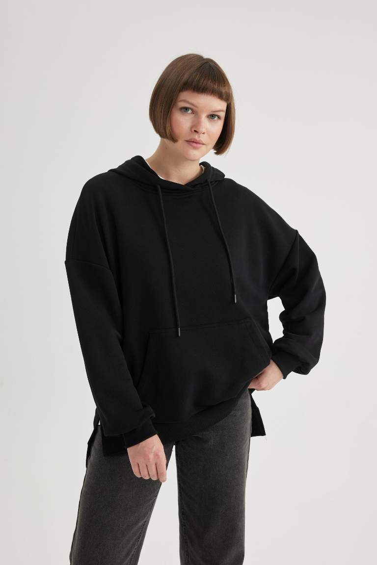 Oversize Fit Polo Neck Sweatshirt