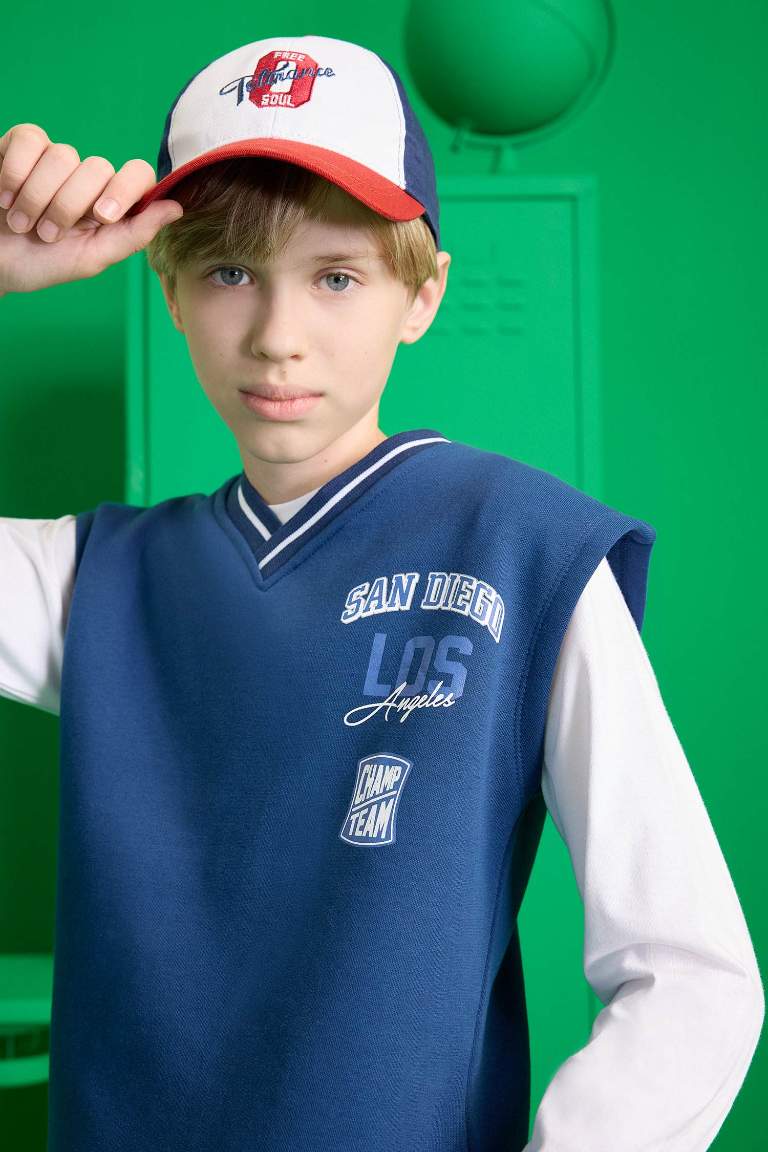 Boy Embroidered Cotton Baseball Basketball Cap