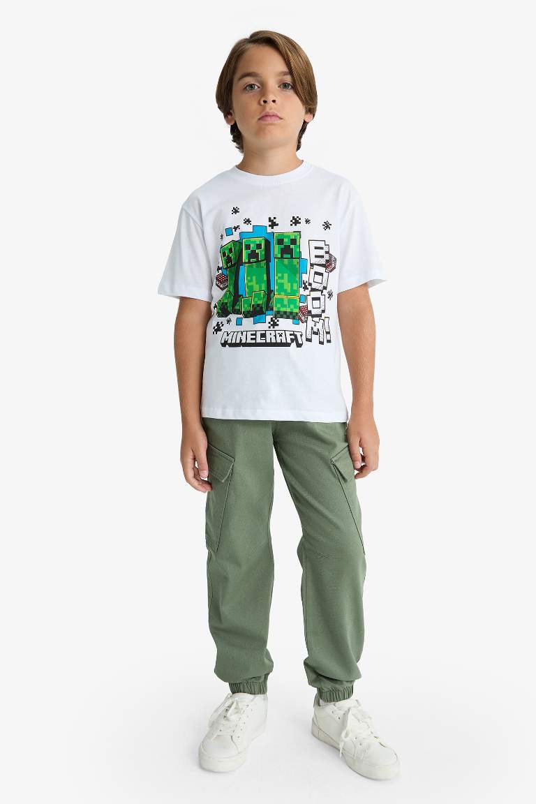 Erkek Çocuk Minecraft Regular Fit Bisiklet Yaka Kısa Kollu Tişört