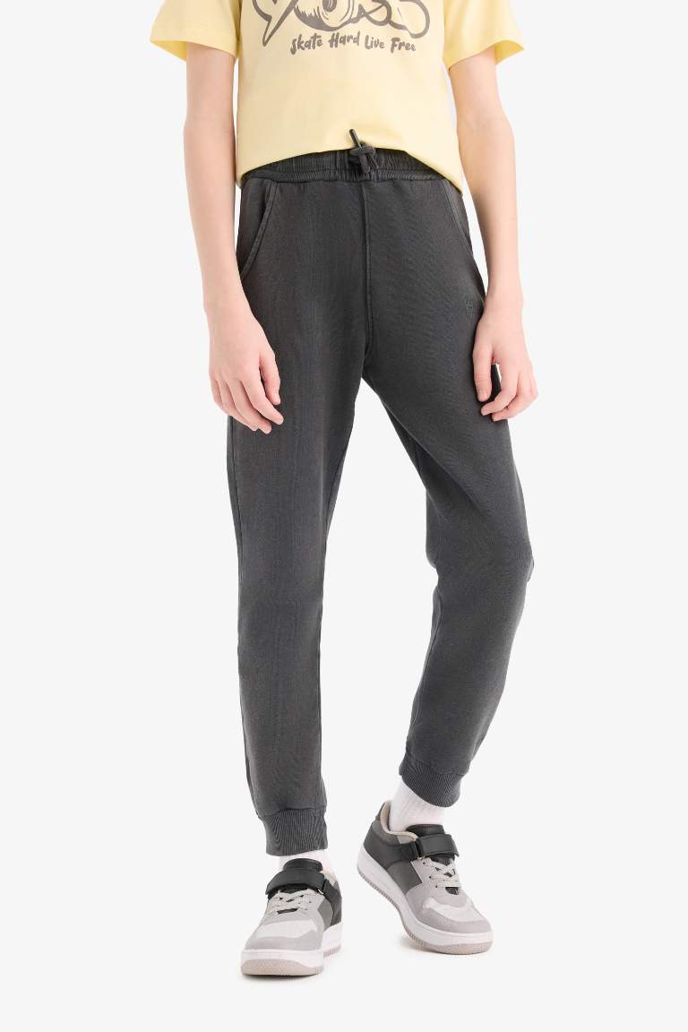 Boy Elastic Waist Leg Pocket Basic Jogger Sweatpants