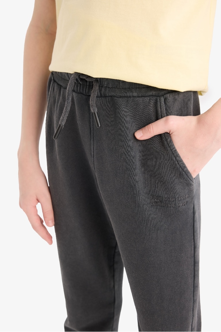 Boy Elastic Waist Leg Pocket Basic Jogger Sweatpants