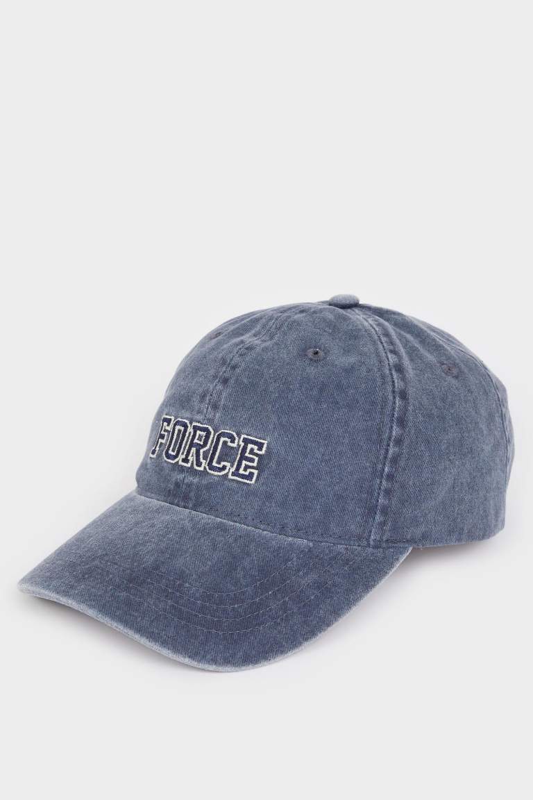 Casquette en jean brodée unisexe style baseball/basketball