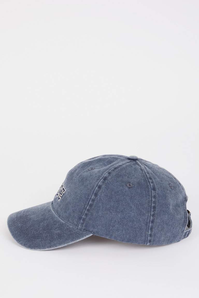 Casquette en jean brodée unisexe style baseball/basketball