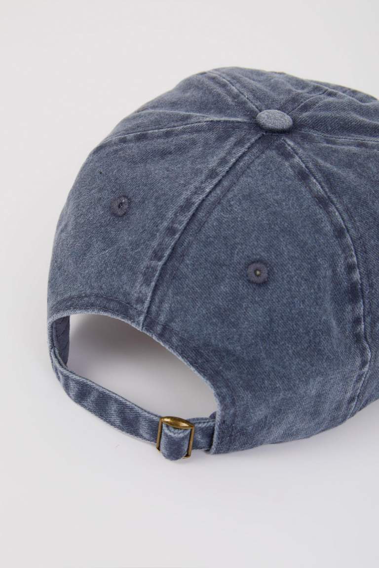 Casquette en jean brodée unisexe style baseball/basketball