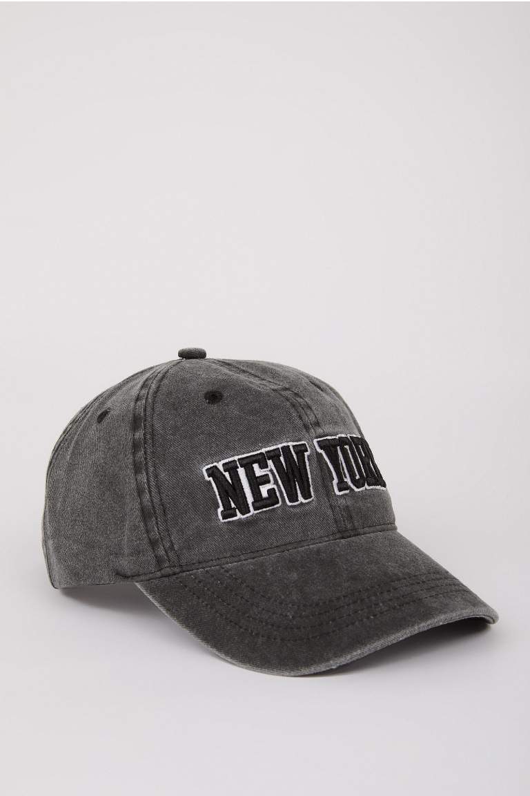 Unisex Embroidered Jean Baseball Cap