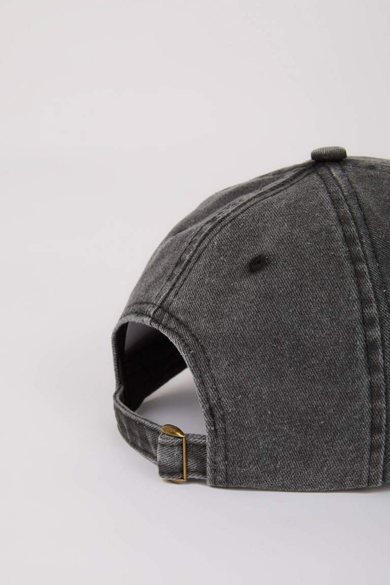 Unisex Embroidered Jean Baseball Cap