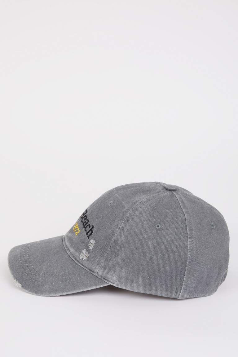 Casquette en jean brodée unisexe style baseball/basketball