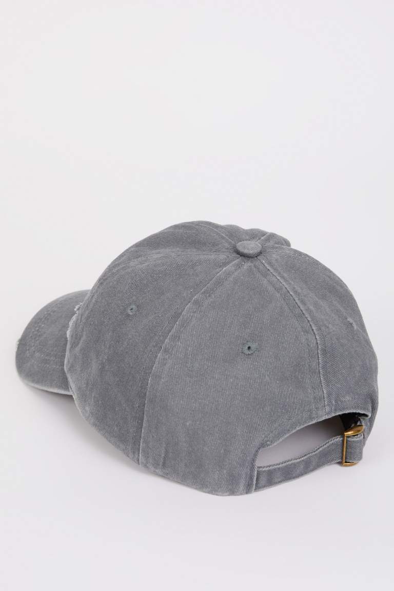 Casquette en jean brodée unisexe style baseball/basketball